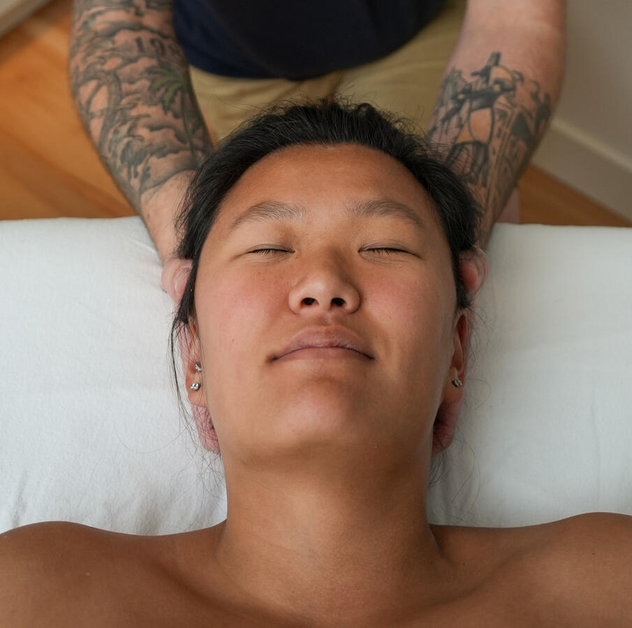 Relaxation massage by Glenn McGarroch RMT in Port Moody using long, flowing strokes to relieve tension and promote overall well-being.